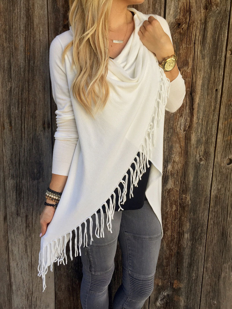 Roosie - Trendy Asymmetrische Trui met Franjes