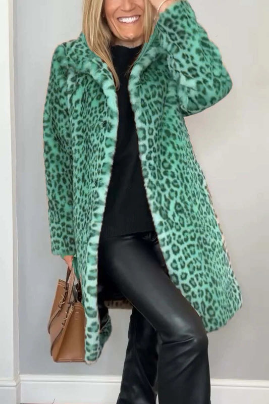 Emmy | Klassieke Dames Winterjas met Luipaardprint