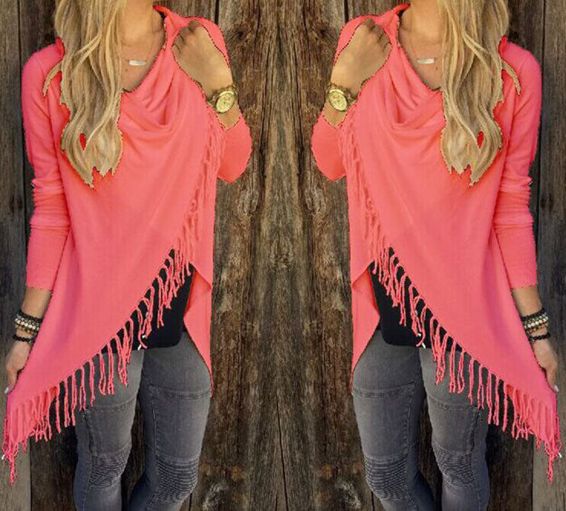 Roosie - Trendy Asymmetrische Trui met Franjes