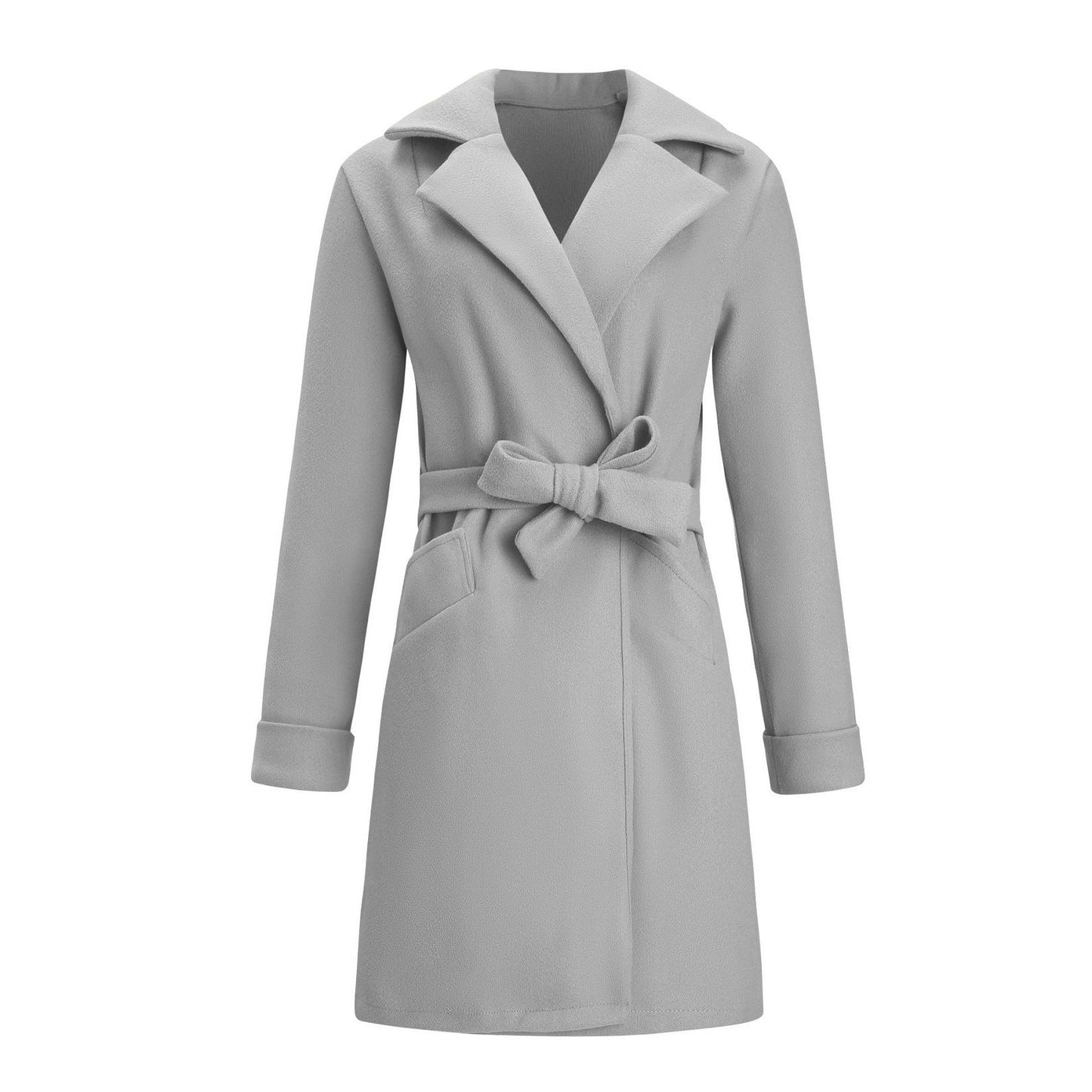 Elise | Elegante Lange Double-Breasted Wol-Look Jas voor Dames