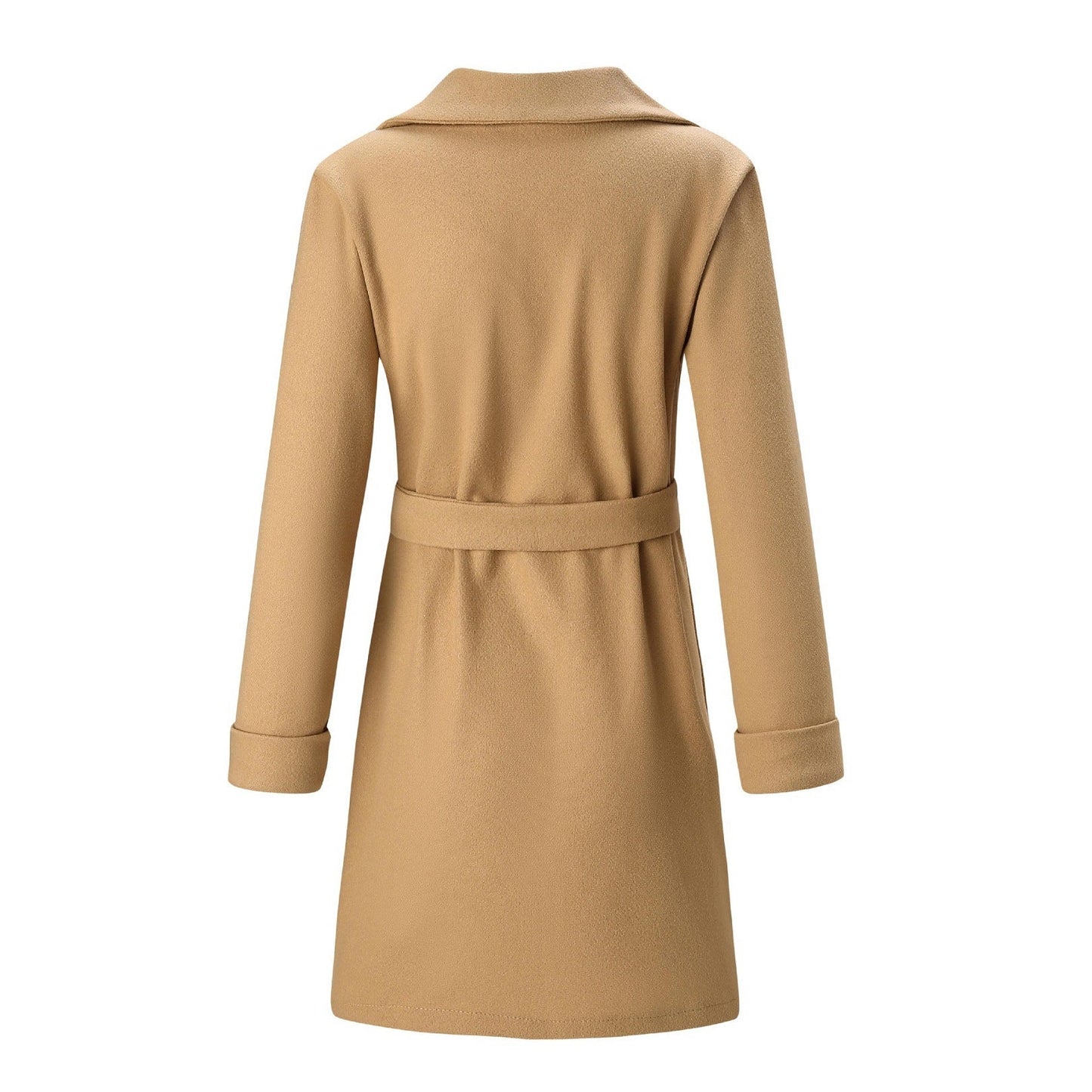 Elise | Elegante Lange Double-Breasted Wol-Look Jas voor Dames