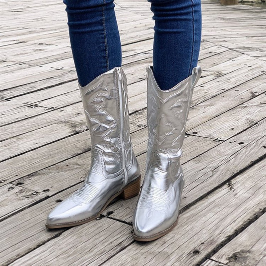 Daisy | Stijlvolle Retro Cowboylaarzen met Lage Hak