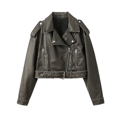 Dames Vintage Leren Jasje