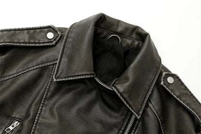 Dames Vintage Leren Jasje