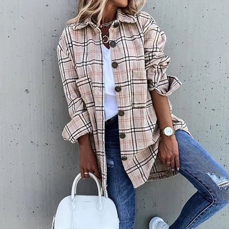 QuadroElegante Geruit Vest Dames