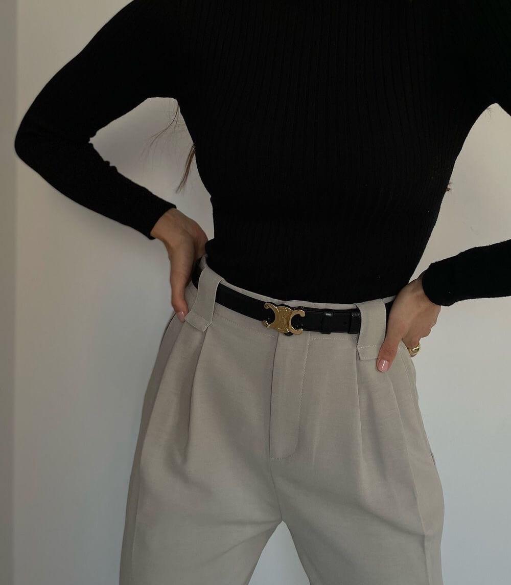 EleganceBelt - Verfijnde Riem met Gouden Accent