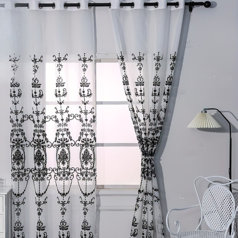 Glam Embroidered Floral Curtain | Elegante uitstraling met verfijnde borduurwerk