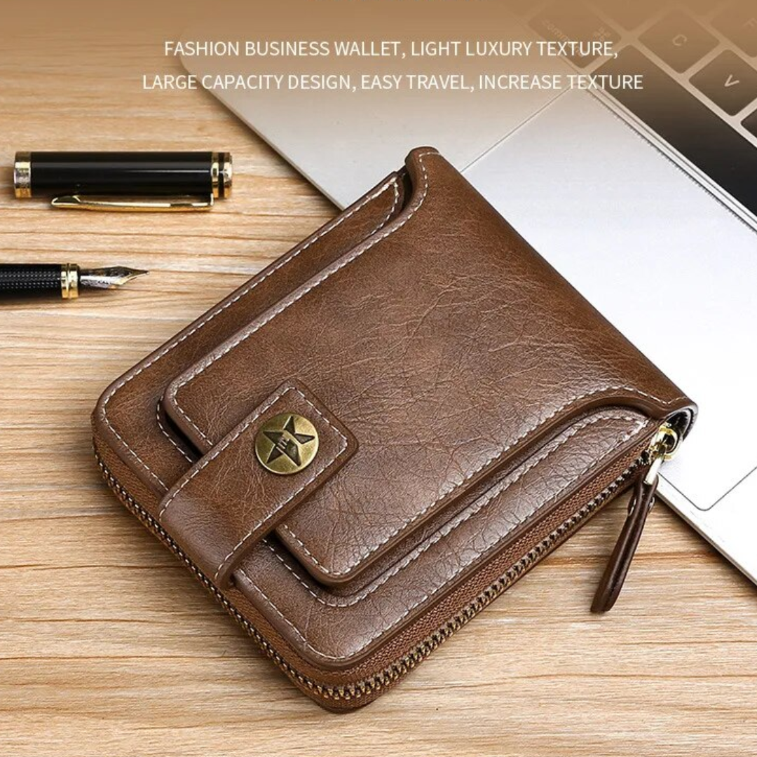 Vintage Lederen Portemonnee - Elegant & Klassiek