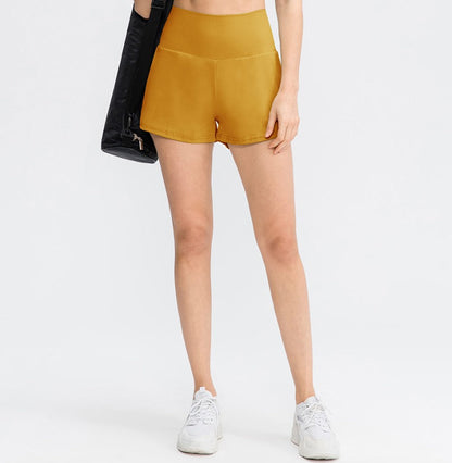 Hilara | 2-in-1 yogashort met hoge taille, achterzak en zijzak