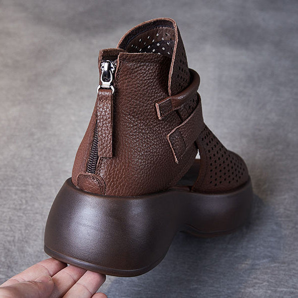 Isabella | Retro Comfortabele Sandalen met Ademende Gaten en Dikke Zool