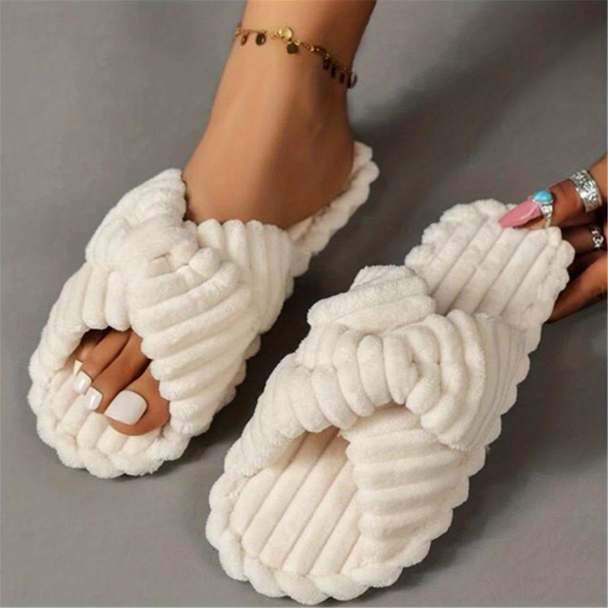 Emily | Dames Effen Kleur Thuis Slippers