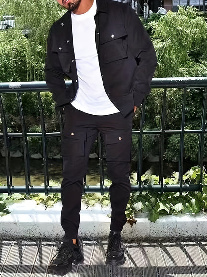 Liam | 2-Delige Outdoor Outfit met Button-Up Jacket en Drawstring Broek