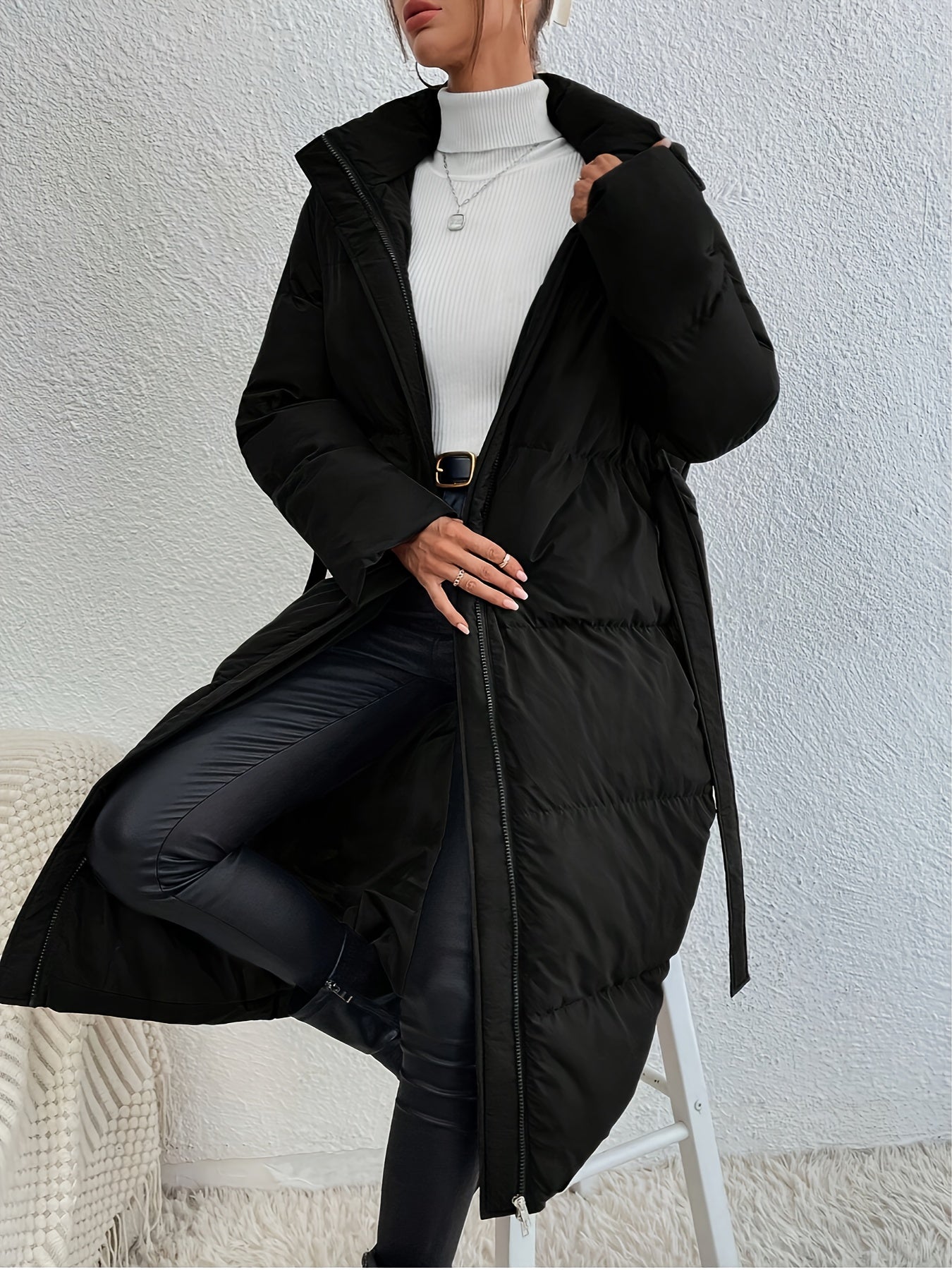 Freya | Effen Kleur Zip-Up Fluffy Jas
