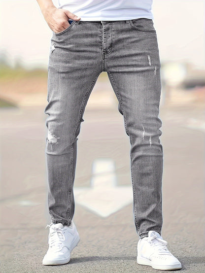 Benjamin | Ripped Design Slim Fit Jeans met Medium Stretch voor Lente en Zomer