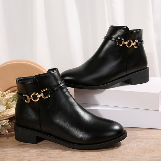 Mila - Chique Dames Chelsea Enkellaarzen, Effen Kleur, Platte Hak, Ritssluiting, Herfst Collectie