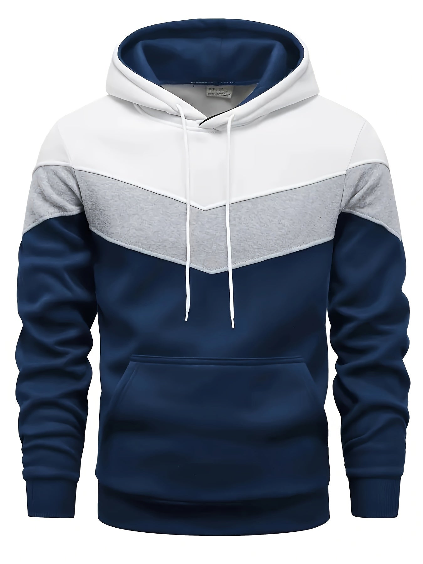 Ethan | Color Block Print Hoodie met Kangaroo Pocket voor Herfst en Winter