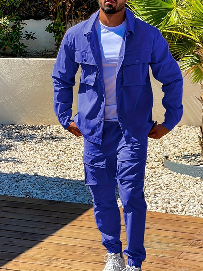 Liam | 2-Delige Outdoor Outfit met Button-Up Jacket en Drawstring Broek