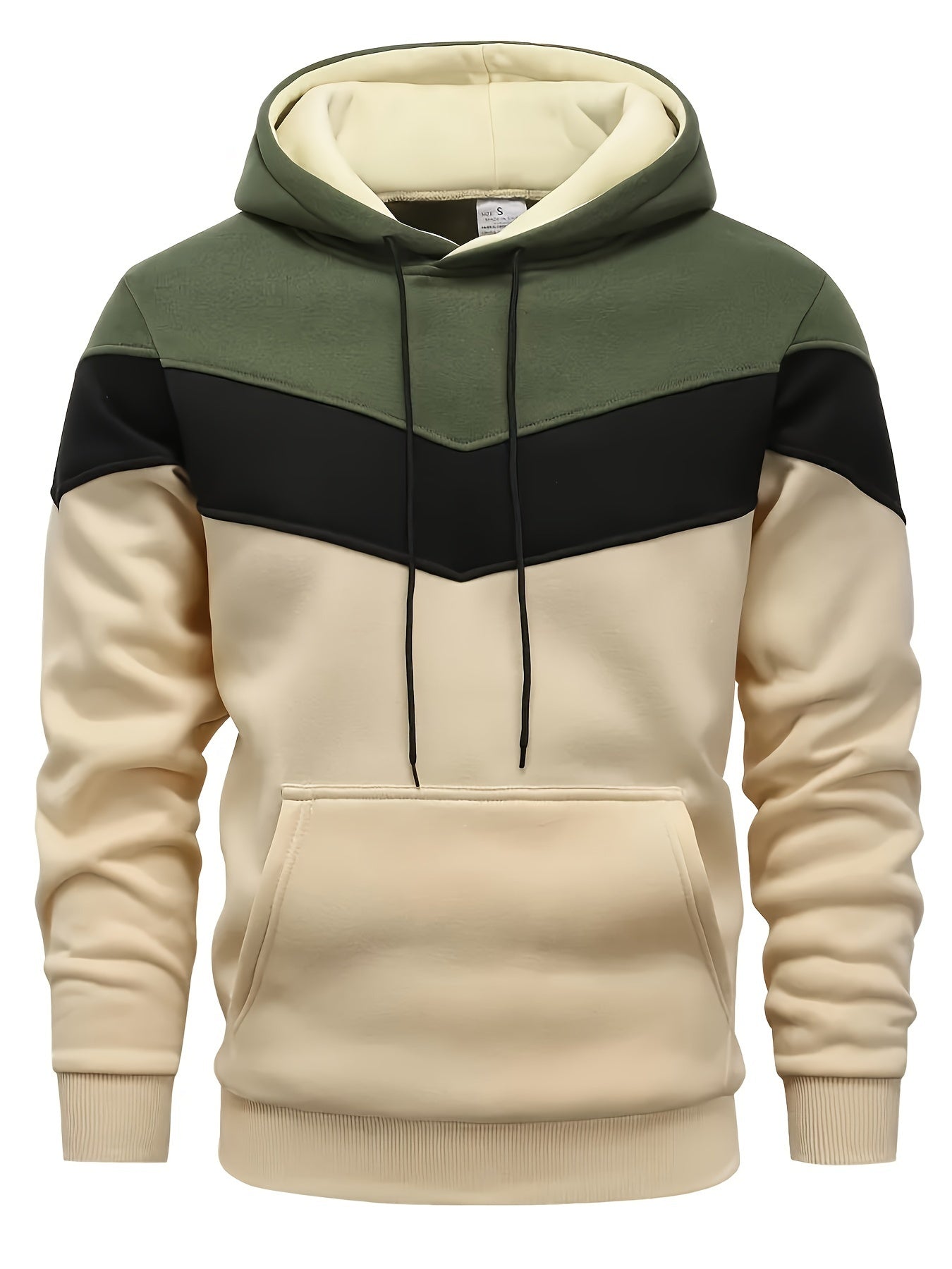 Ethan | Color Block Print Hoodie met Kangaroo Pocket voor Herfst en Winter