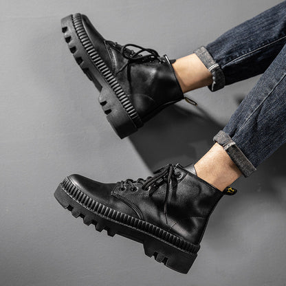 Oliver Heren veterboots leren schoenen met dikke zool