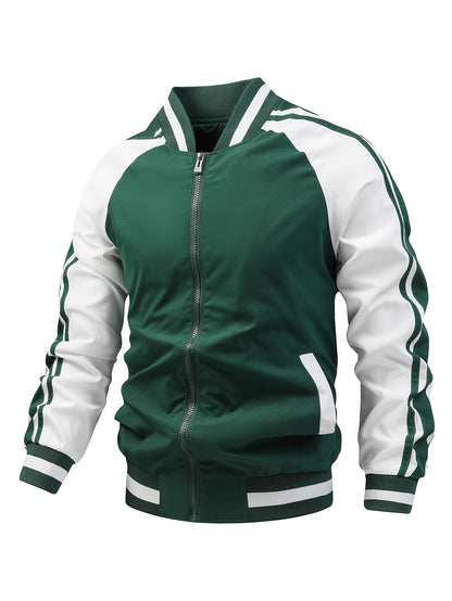 Lucas | Color Block Varsity Jacket met Rits voor Outdoor