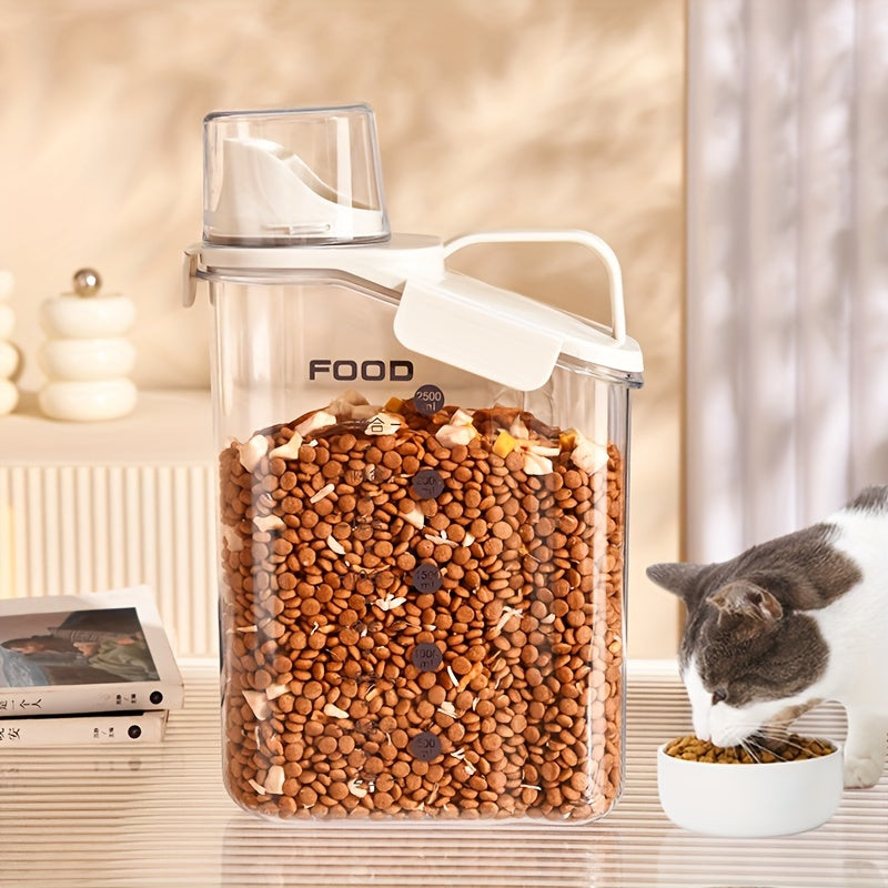 Pet Food Storage Bucket | Vochtbestendig met maatbeker voor eenvoudig voeren