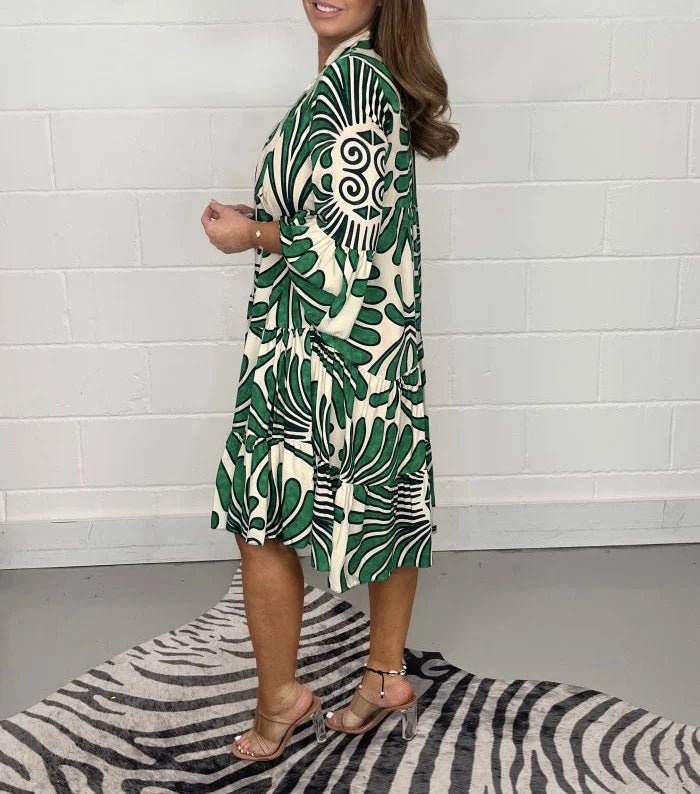 Gabriella | Elegante Zomerjurk met Stijlvolle Print