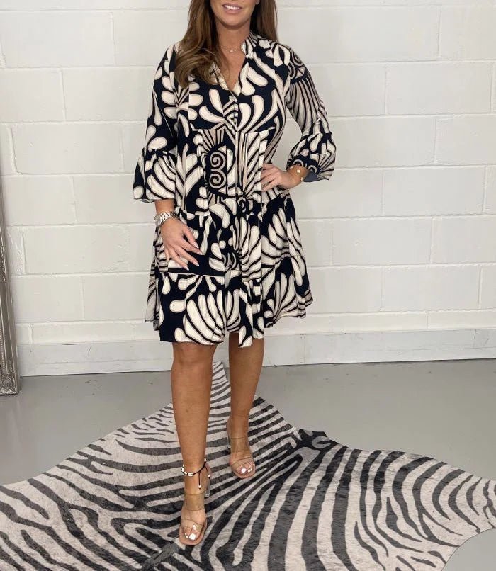 Gabriella | Elegante Zomerjurk met Stijlvolle Print