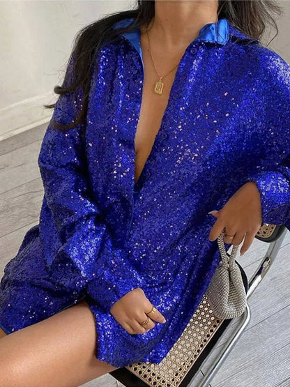 GlitteryShirt: Oversized Blouse Voor Dames