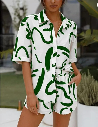 Elena | Stijlvolle Zomerset met Casual Overhemd en Korte Broek