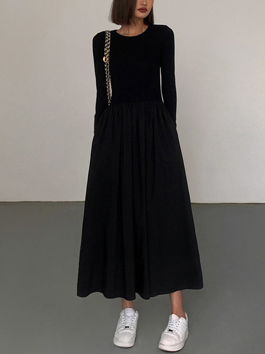 Polly | Lange Mouwen Jurk met Praktische Pockets voor Comfort en Stijl