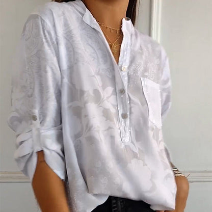 Floré Shirt | Elegante bedrukte blouse met voorzak